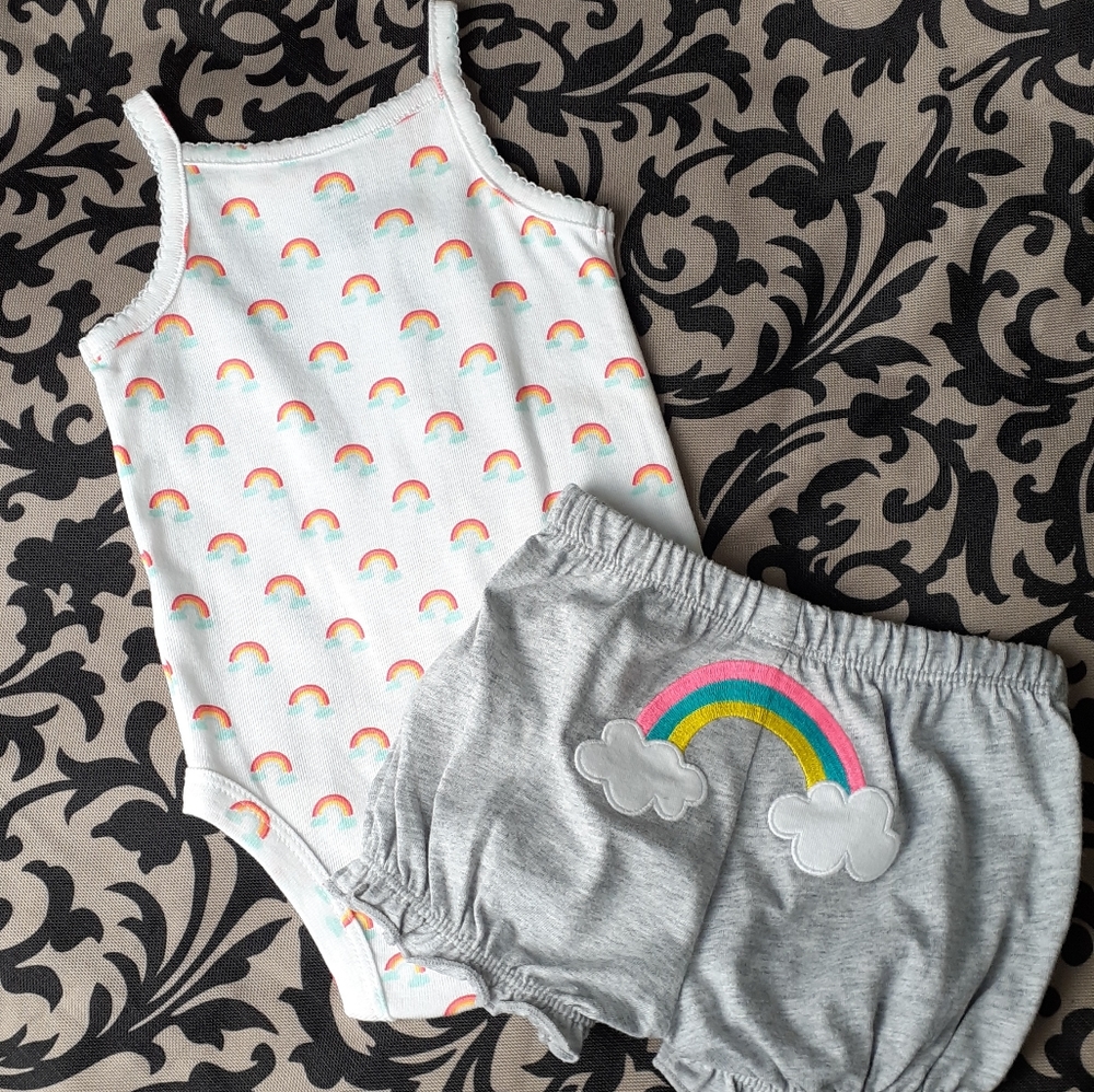 3/$15 Carters Rainbow Onesie with Shorts